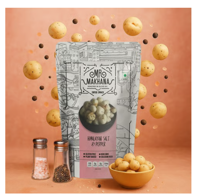 Mr. Makhana Himalayan Salt & Pepper Flavoured Makhana (Standee Pouch)
